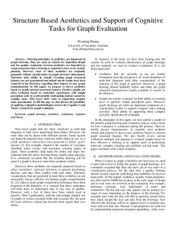 Structure Based Aesthetics and Support of Cognitive Tasks for Graph
  Evaluation