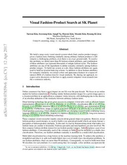 Visual Fashion-Product Search at SK Planet