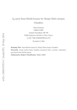 L p -norm Sauer-Shelah Lemma for Margin Multi-category Classifiers