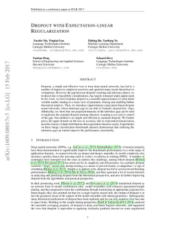 Dropout with Expectation-linear Regularization