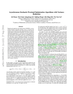Asynchronous Stochastic Proximal Optimization Algorithms with Variance
  Reduction