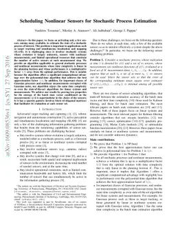 Scheduling Nonlinear Sensors for Stochastic Process Estimation