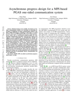 Asynchronous progress design for a MPI-based PGAS one-sided
  communication system