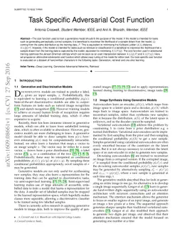 Task Specific Adversarial Cost Function