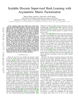 Scalable Discrete Supervised Hash Learning with Asymmetric Matrix
  Factorization