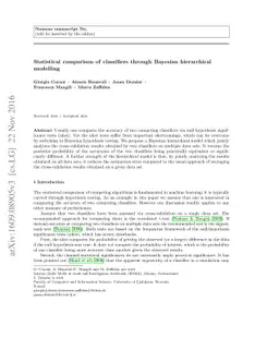Statistical comparison of classifiers through Bayesian hierarchical
  modelling