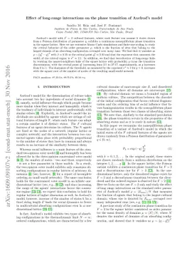 Effect of long-range interactions on the phase transition of Axelrod's
  model