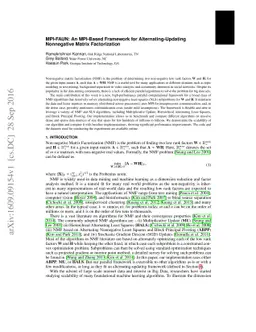 MPI-FAUN: An MPI-Based Framework for Alternating-Updating Nonnegative
  Matrix Factorization