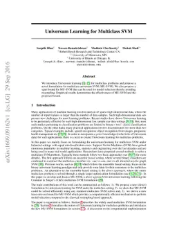 Universum Learning for Multiclass SVM