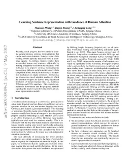 Learning Sentence Representation with Guidance of Human Attention