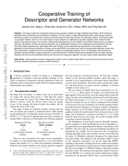 Cooperative Training of Descriptor and Generator Networks