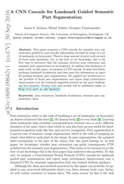 A CNN Cascade for Landmark Guided Semantic Part Segmentation