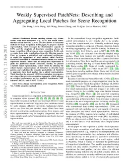 Weakly Supervised PatchNets: Describing and Aggregating Local Patches
  for Scene Recognition