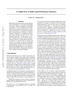 A Unified View of Multi-Label Performance Measures