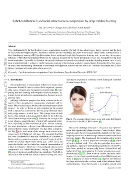 Label distribution based facial attractiveness computation by deep
  residual learning