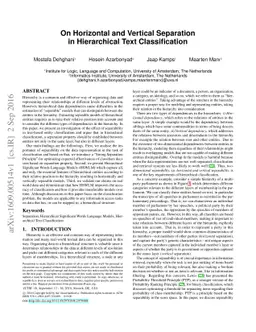 On Horizontal and Vertical Separation in Hierarchical Text
  Classification