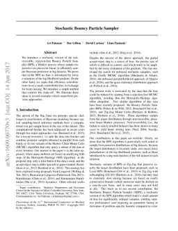 Stochastic Bouncy Particle Sampler