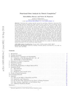 Functional Data Analysis by Matrix Completion