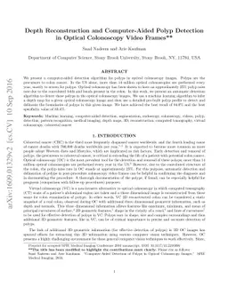 Depth Reconstruction and Computer-Aided Polyp Detection in Optical
  Colonoscopy Video Frames
