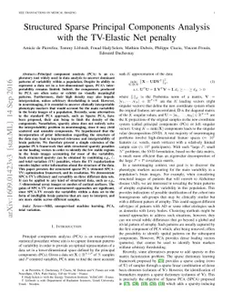 Structured Sparse Principal Components Analysis with the TV-Elastic Net
  penalty