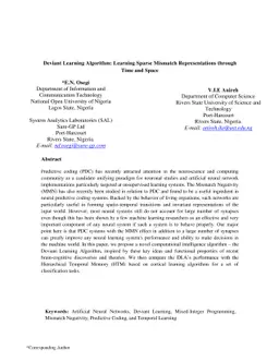Deviant Learning Algorithm: Learning Sparse Mismatch Representations
  through Time and Space