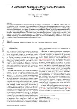 A Lightweight Approach to Performance Portability with targetDP