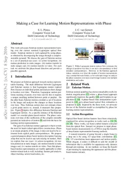 Making a Case for Learning Motion Representations with Phase