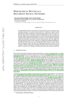 Hierarchical Multiscale Recurrent Neural Networks
