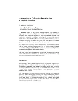 Automation of Pedestrian Tracking in a Crowded Situation