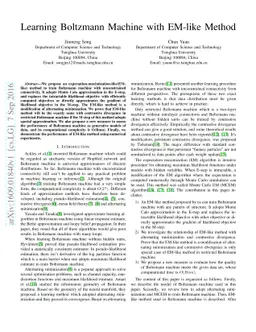 Learning Boltzmann Machine with EM-like Method
