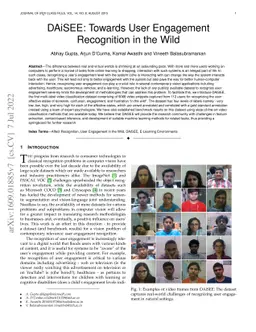 DAiSEE: Towards User Engagement Recognition in the Wild