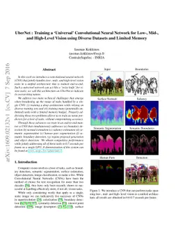 UberNet: Training a `Universal' Convolutional Neural Network for Low-,
  Mid-, and High-Level Vision using Diverse Datasets and Limited Memory