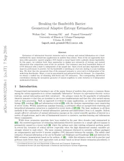 Breaking the Bandwidth Barrier: Geometrical Adaptive Entropy Estimation