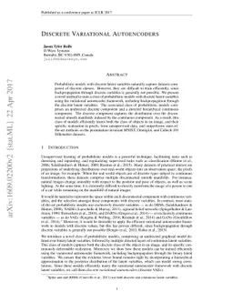 Discrete Variational Autoencoders