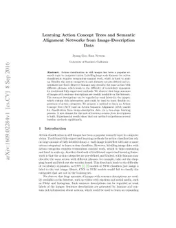 Learning Action Concept Trees and Semantic Alignment Networks from
  Image-Description Data