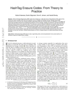 HashTag Erasure Codes: From Theory to Practice