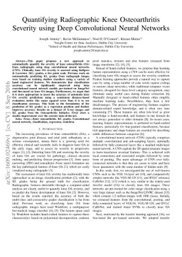 Quantifying Radiographic Knee Osteoarthritis Severity using Deep
  Convolutional Neural Networks