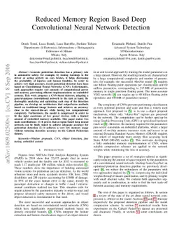 Reduced Memory Region Based Deep Convolutional Neural Network Detection