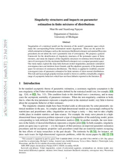 Singularity structures and impacts on parameter estimation in finite
  mixtures of distributions