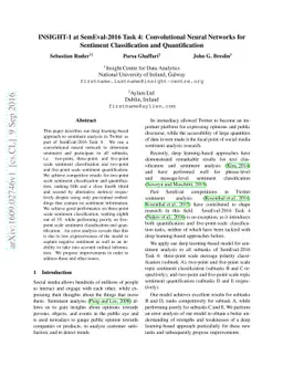 INSIGHT-1 at SemEval-2016 Task 4: Convolutional Neural Networks for
  Sentiment Classification and Quantification