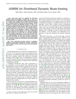 ADMM for Distributed Dynamic Beamforming