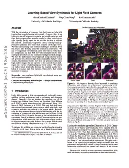 Learning-Based View Synthesis for Light Field Cameras