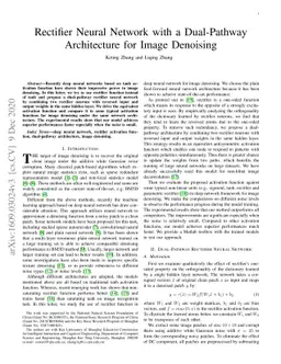 Rectifier Neural Network with a Dual-Pathway Architecture for Image
  Denoising