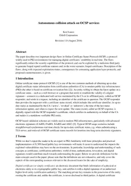 Autonomous collision attack on OCSP services