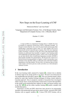 New Steps on the Exact Learning of CNF
