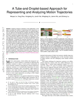 A Tube-and-Droplet-based Approach for Representing and Analyzing Motion
  Trajectories