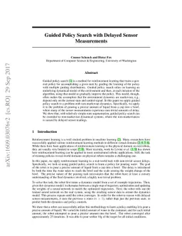 Guided Policy Search with Delayed Sensor Measurements