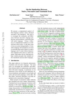 On the Similarities Between Native, Non-native and Translated Texts