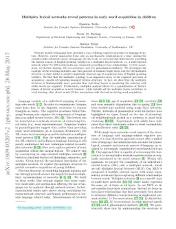 Multiplex lexical networks reveal patterns in early word acquisition in
  children