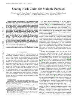Sharing Hash Codes for Multiple Purposes